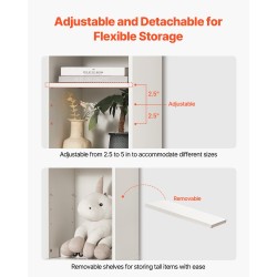 Kirjahylly kapea 8-tasoinen valkoinen E1-lastulevy 33x30x180 cm korkeussäädettävät hyllyt