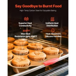 Leivontavuokasetti 10-osainen hiiliteräksinen tarttumaton teflonpinnoite kulta