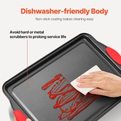 Kahdeksanosainen hiiliteräksinen leivontavuokasetti viisi suorakaide- ja kolme pyöreää vuokaa tarttumaton pinnoite