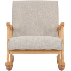 Mukava moderni keinutuoli pehmusteella ja puujalaksilla