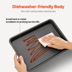 Leivontasetti 3-osainen hiiliteräksinen tarttumaton silikonikahvoilla erikokoisilla uunivuokilla