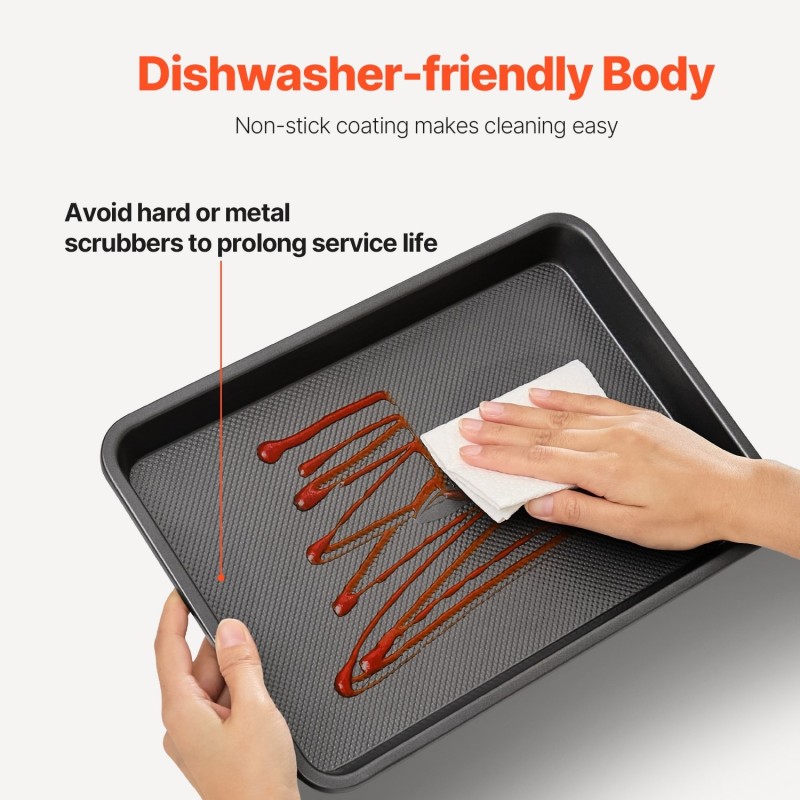 Leivontasetti 3-osainen hiiliteräksinen tarttumaton silikonikahvoilla erikokoisilla uunivuokilla