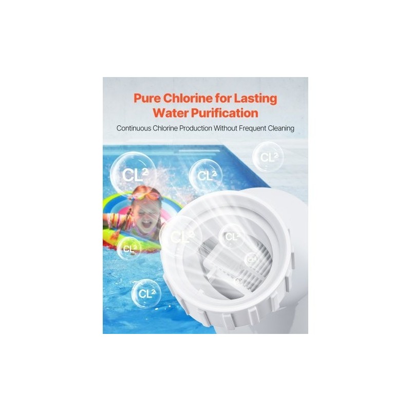 Suolavesikloorigeneraattori ABS-kotelolla ja titaani-elektrodeilla 25 000 gallonan maauima-altaisiin