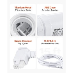 Suolavesikloorigeneraattori ABS-kotelolla ja titaani-elektrodeilla 25 000 gallonan maauima-altaisiin