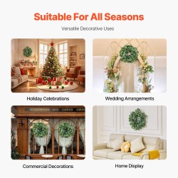 Koristekranssi silkkikankaasta ja pajupohjasta 66 cm vihreä eukalyptuslehdillä