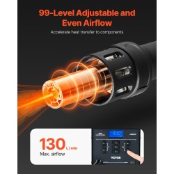 Kuumailmakorjausasema metallirunkoinen 1000 W 100–480 °C 3 esiasetusta säädettävä ilmavirta