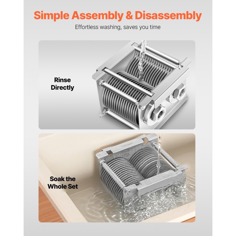 Lihaleikkurin teräsarja kolmekymmentäkuusi terää ruostumatonta terästä viisi millimetriä ammattikeittiöön