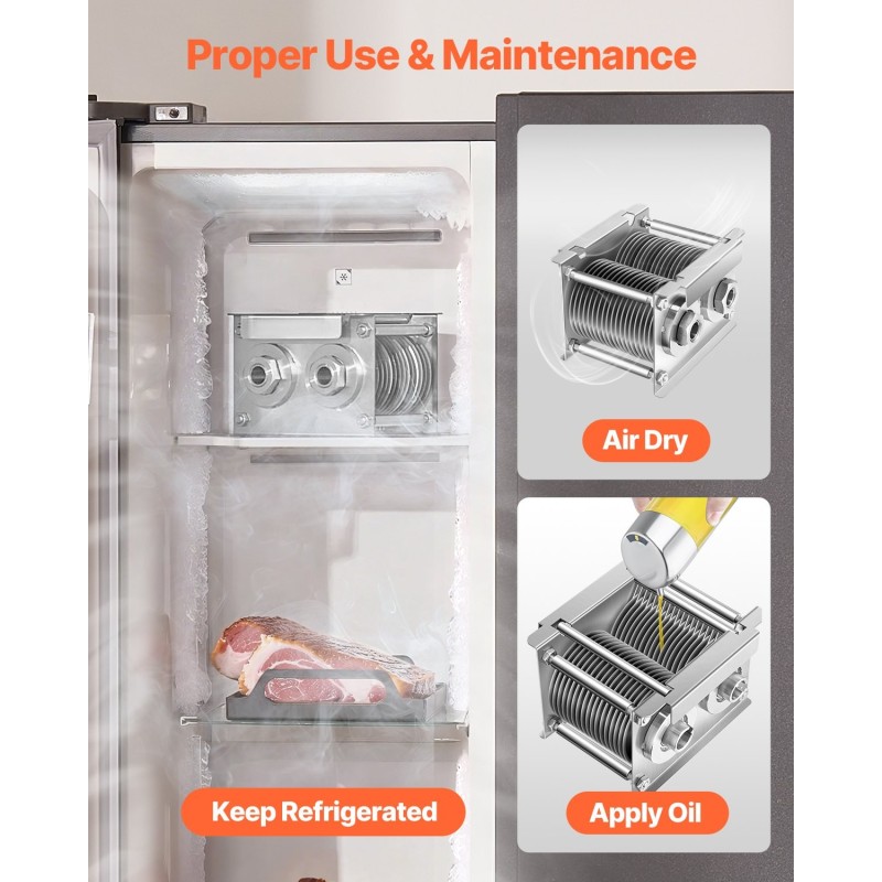 Lihaleikkurin teräsarja kolmekymmentäkuusi terää ruostumatonta terästä viisi millimetriä ammattikeittiöön