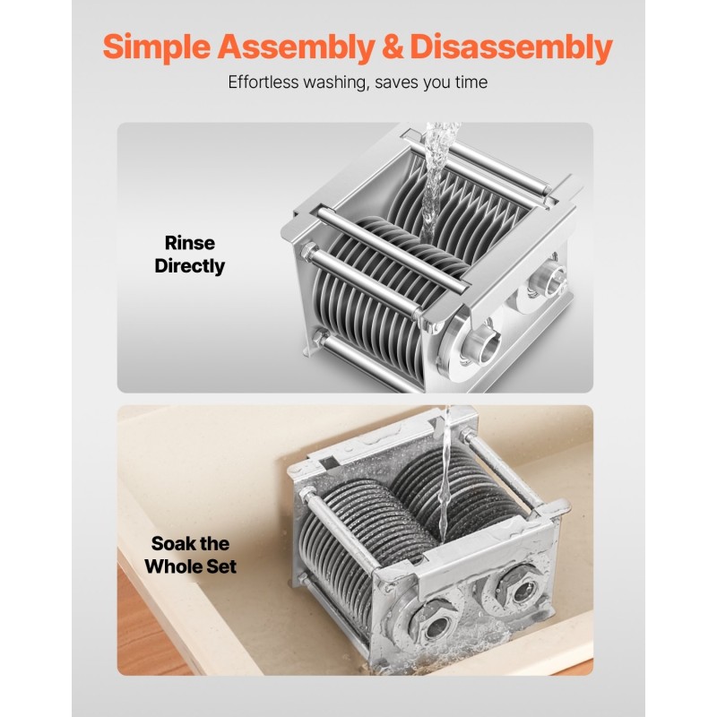 Lihaleikkurin teräsarja 26 terää ruostumatonta terästä 7 mm