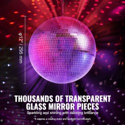 Peilipallo 12 tuuman paksuilla lasipeileillä hiiliteräksisellä ripustuslenkillä juhliin