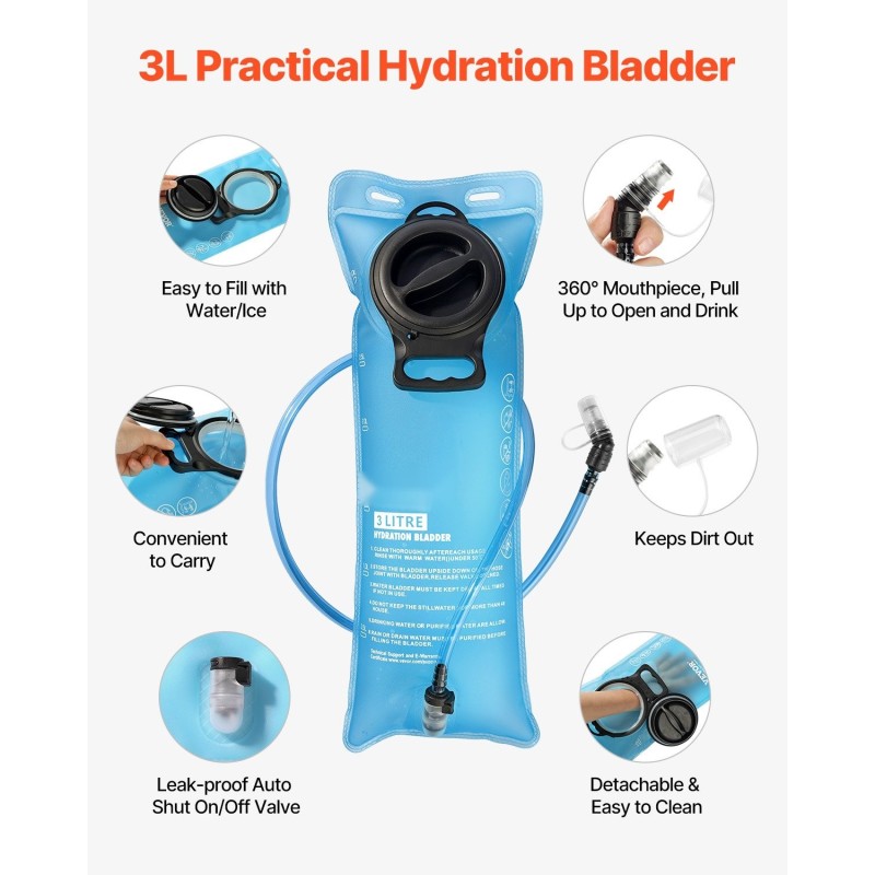 Juomareppu 18L 3L TPU juomapussi 600D kangas maastokuvioitu molle-järjestelmä