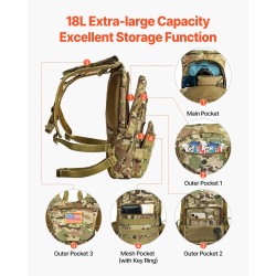 Juomareppu 18L 3L TPU juomapussi 600D kangas maastokuvioitu molle-järjestelmä