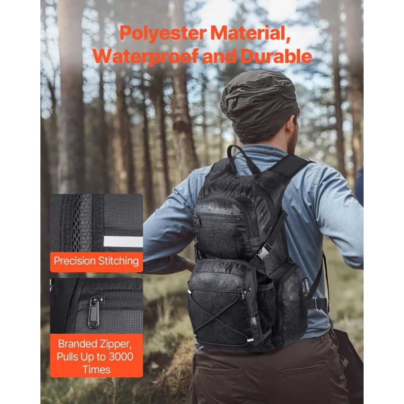 Juomareppu 25L vedenpitävä 150D polyesteri 2L juomasäiliöllä musta