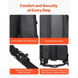 Juomareppu 25L vedenpitävä 150D polyesteri 2L juomasäiliöllä musta