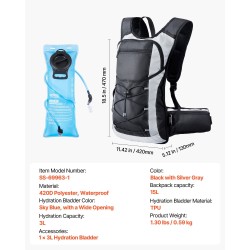 Juomareppu vedenpitävä polyesteri 15 l 3 l juomarakolla vaellukseen