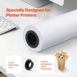 Laajamuotoinen puumassainen piirustuspaperi 610 mm 80 g/m² 4 rullaa