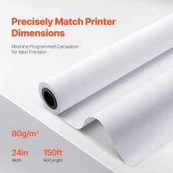 Laajamuotoinen puumassainen piirustuspaperi 610 mm 80 g/m² 4 rullaa