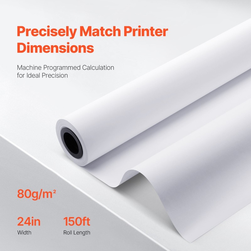 Laajamuotoinen puumassainen piirustuspaperi 610 mm 80 g/m² 4 rullaa