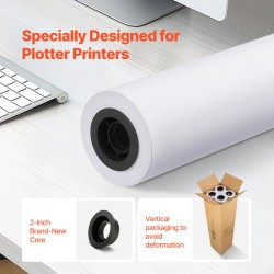 Piirturipaperirullat puhdas puumassa 36 tuumaa 80 g/m² 4 rullaa