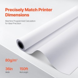 Piirturipaperirullat puhdas puumassa 36 tuumaa 80 g/m² 4 rullaa