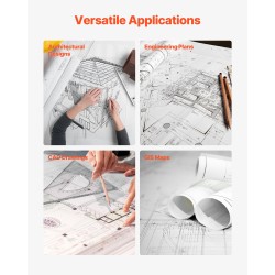 Piirustuspaperirulla puumassa 609,6 mm 2 rullaa arkkitehti- ja insinööripiirustuksiin