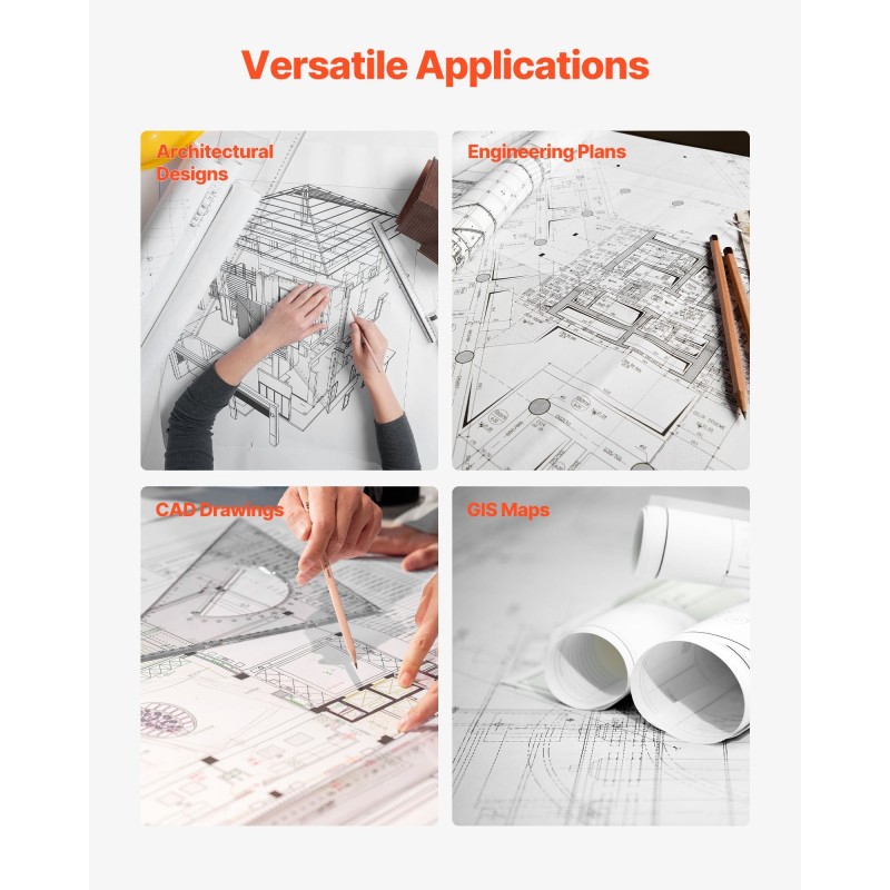 Piirustuspaperirulla puumassa 609,6 mm 2 rullaa arkkitehti- ja insinööripiirustuksiin