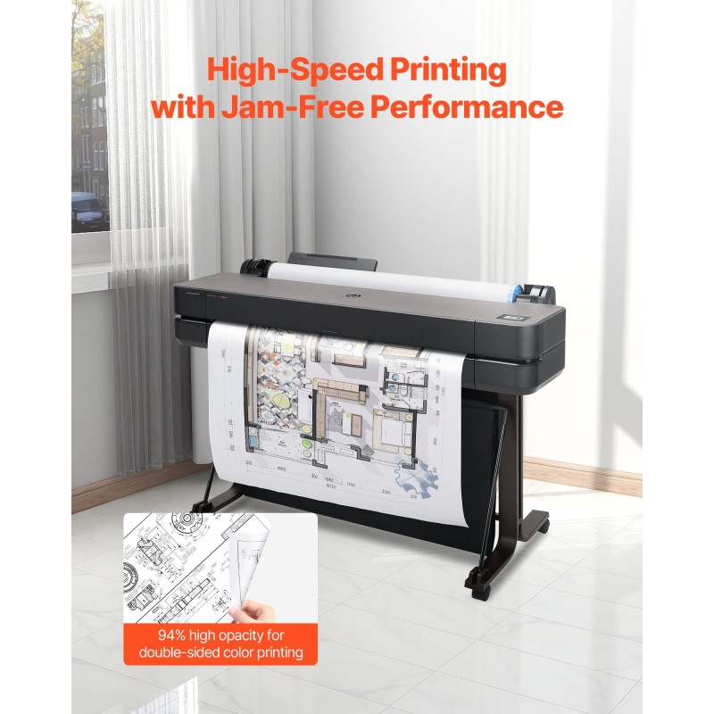 Leveät tulostuspaperirullat 609 mm 80 g/m² 2 rullaa teknisiin piirustuksiin puusellusta