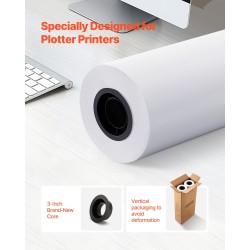 Suurkokoinen tulostinpaperi puhdas puumassa 762 mm 152,4 m 2 rullaa 80 g/m²