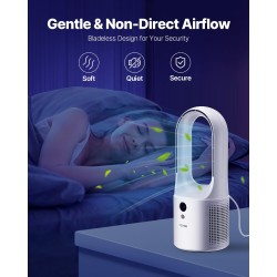 Terätön pöytätuuletin 7W USB-virtalla 6 nopeustasoa hiljainen kompakti LCD-näytöllä