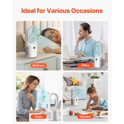 Terätön pöytätuuletin 7W USB-virtalla 6 nopeustasoa hiljainen kompakti LCD-näytöllä