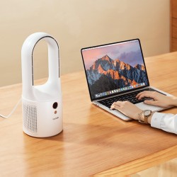 Terätön pöytätuuletin 7W USB-virtalla 6 nopeustasoa hiljainen kompakti LCD-näytöllä