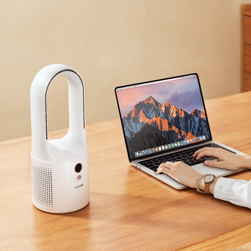 Terätön pöytätuuletin kompaktikokoinen USB-lataus 5000 mAh akku 6 nopeutta hiljainen