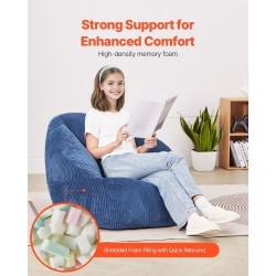 Säkkituoli pehmeä nalleveluuri 25D-muistivaahto lapsille liukumaton pohja 900x850x790 mm