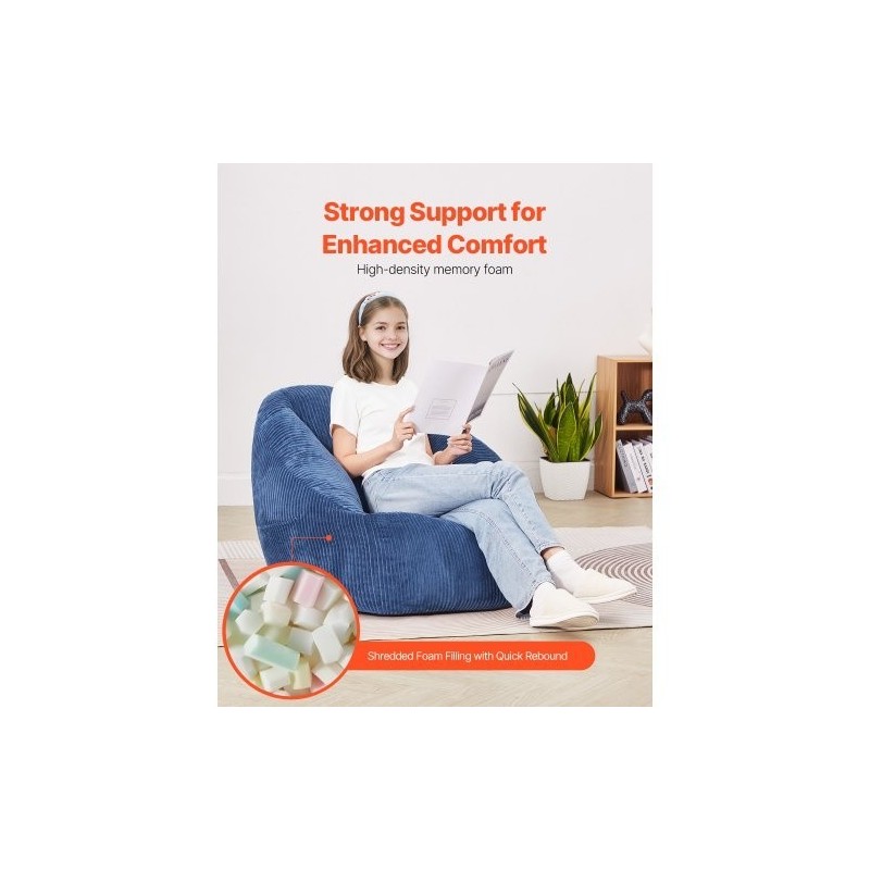 Säkkituoli pehmeä nalleveluuri 25D-muistivaahto lapsille liukumaton pohja 900x850x790 mm