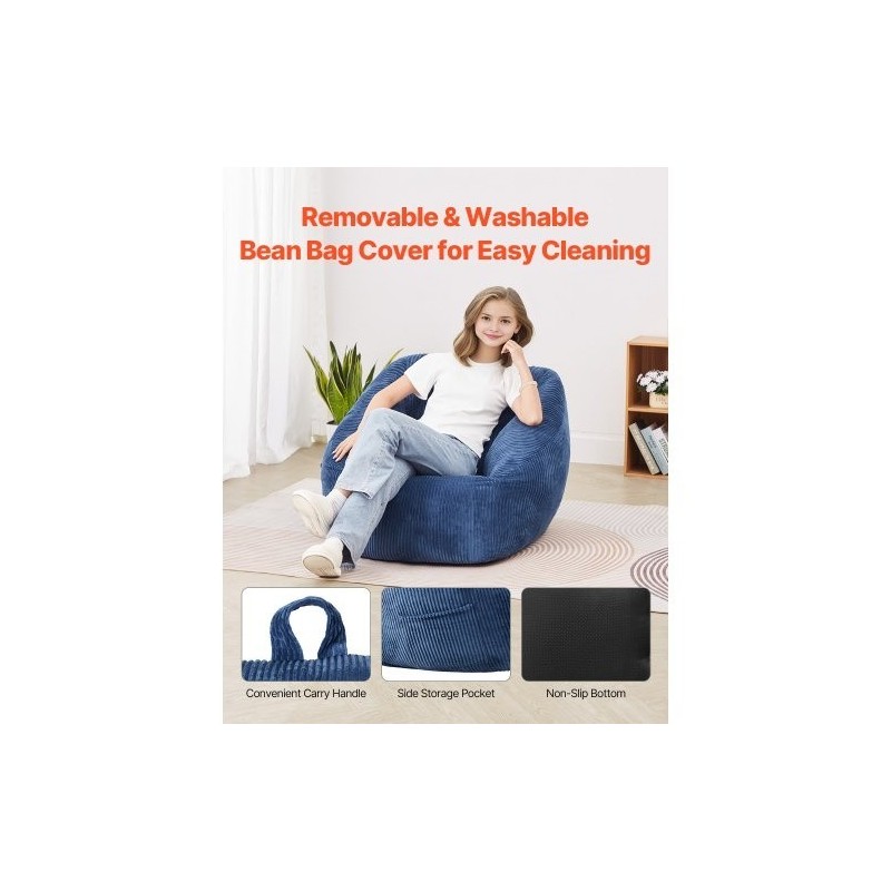 Säkkituoli pehmeä nalleveluuri 25D-muistivaahto lapsille liukumaton pohja 900x850x790 mm