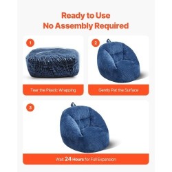 Säkkituoli pehmeä nalleveluuri 25D-muistivaahto lapsille liukumaton pohja 900x850x790 mm