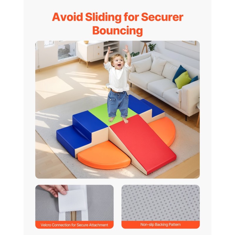 Vaahtomuovinen 6-osainen kiipeily ja konttaussarja PU-nahkaverhoilulla