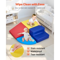 Korkeatiheyksinen vaahtomuovinen 4-osainen kiipeilypalasetti PU-nahkaverhoilulla kuuden kuukauden ja kolmen vuoden ikäisille