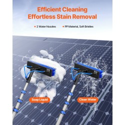 Vesisyötteinen alumiininen teleskooppivarsi 6 m kääntyvällä 30 cm harjapäällä 20 m letku