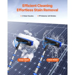 Teleskooppivarsi alumiiniseos 1785–7345 mm 180° kääntyvä harjapää 2 vesisuutinta 20 m letku