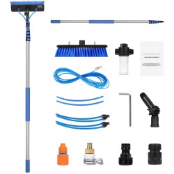 Teleskooppivarsi alumiiniseos 1785–7345 mm 180° kääntyvä harjapää 2 vesisuutinta 20 m letku