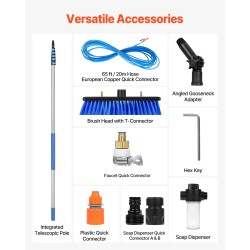Vesipesujärjestelmä alumiininen teleskooppivarsi 2,15–11 metriä 20 metriä letku