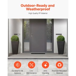 Istutusruukut 2 kpl PP-muovista 57 cm musta kapeneva neliömuoto sisä- ja ulkokäyttöön