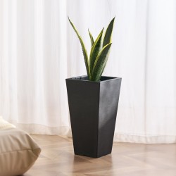 Istutusruukut 2 kpl PP-muovista 57 cm musta kapeneva neliömuoto sisä- ja ulkokäyttöön
