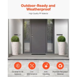 Korkeat ulkoruukut PP-muovi 2 kpl 33x33x53 cm kivipintaiset beige kultareunus