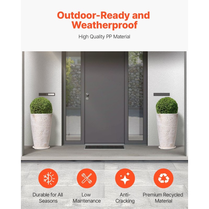 Korkeat ulkoruukut PP-muovi 2 kpl 33x33x53 cm kivipintaiset beige kultareunus