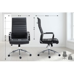 Ergonominen nahkainen toimistotuoli säädettävällä korkeudella ja keinumekanismilla