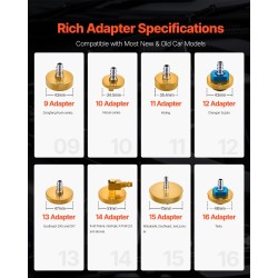 Jarrunestesäiliön adapterisarja 17-osainen alumiininen muovipinnoitteella jarrunesteen vaihtoon
