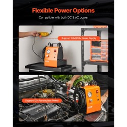 Sähköinen jarrunesteen vaihtosarja ilmapumpulla 0,6–3,0 bar 17 sovitinta 2 säiliötä