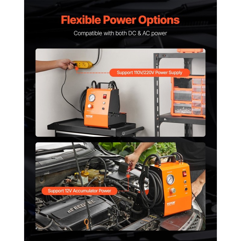 Sähköinen jarrunesteen vaihtosarja ilmapumpulla 0,6–3,0 bar 17 sovitinta 2 säiliötä